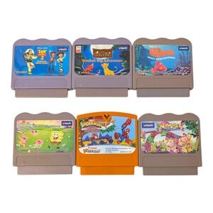 Vtech VSmile Console 6 Games Untested Toy Story 2 Nemo Lion King SpongeBob
